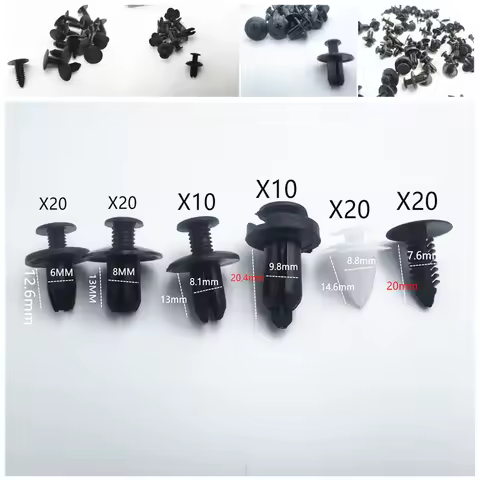 60pcs Auto Fastener Clip Mixed for Fiat 500 600 Tipo Punto stilo Freemont Cross Coroma Panda Idea Palio