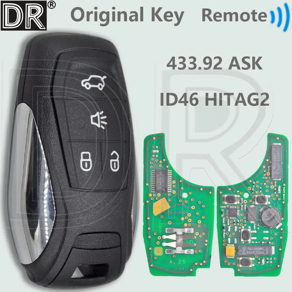

DR Original ID46 Chip HITAG 2 433MHz Genuine Keyless Go Car Remote Key For Soueast DX3 DX5 DX7