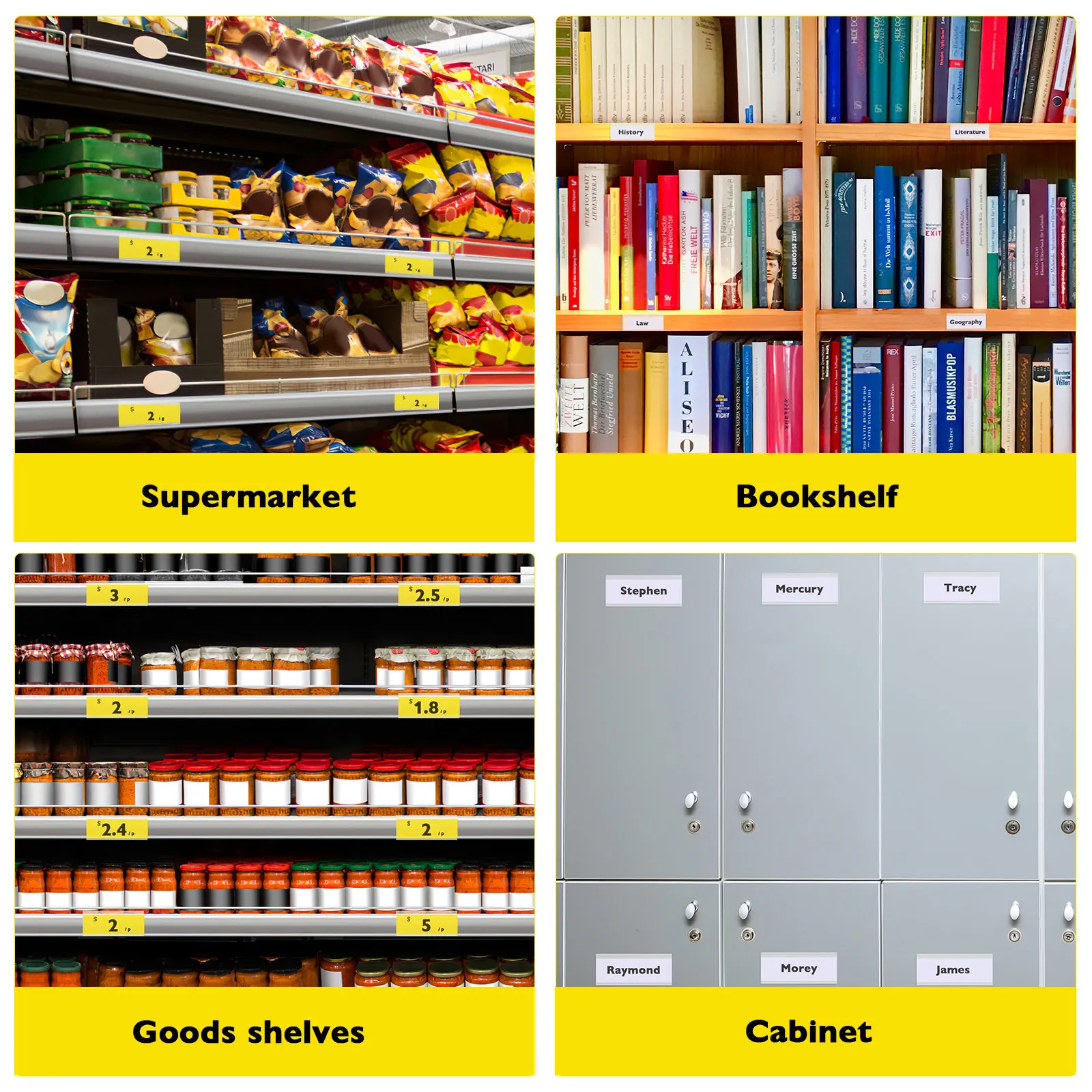 50pcs Clear PVC Price Label Holders with Smooth Edges for Store, Supermarket & Retail Shelf Display