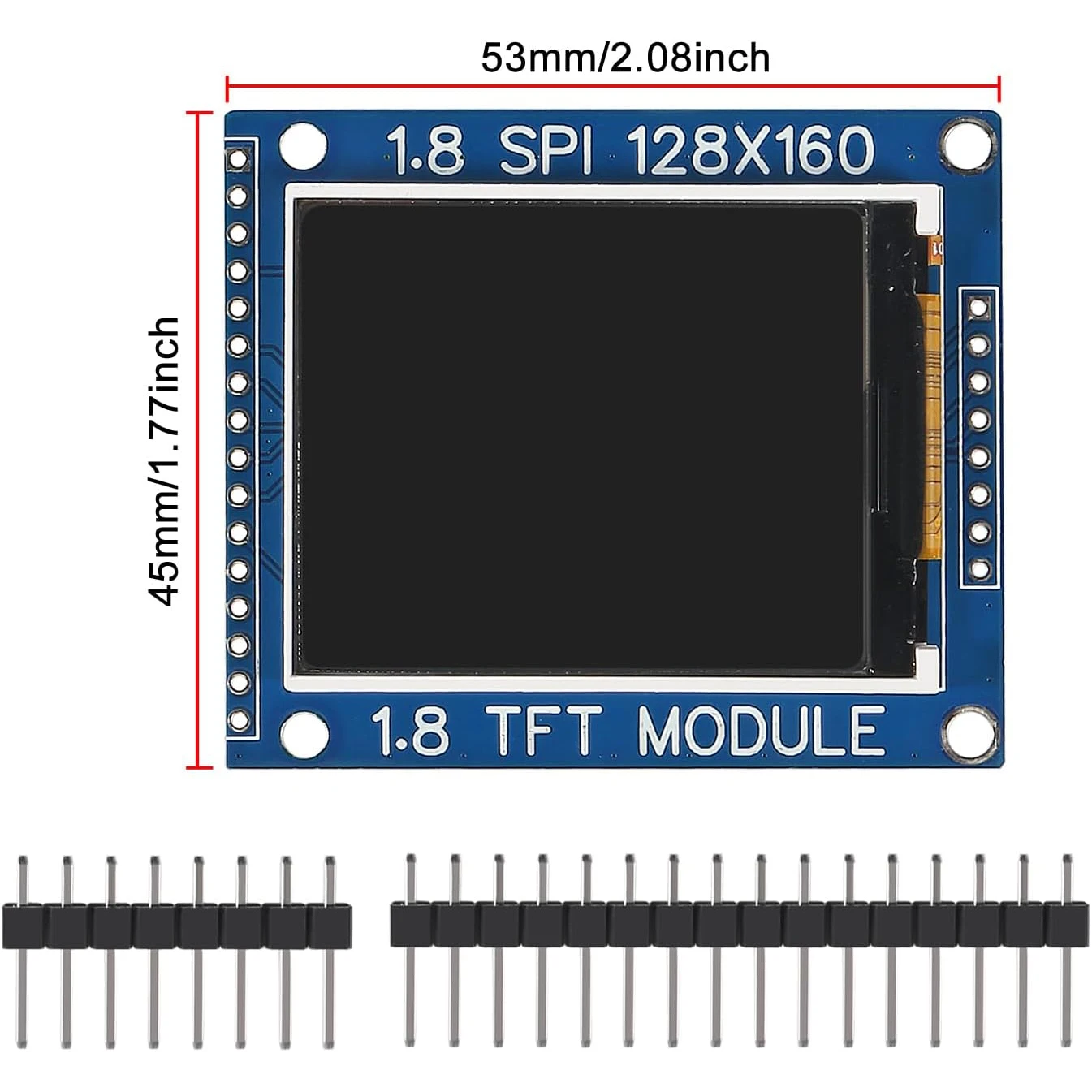 1,8-дюймовый последовательный SPI TFT ЖК-модуль, адаптер печатной платы дисплея IC 128x160, матричный 3,3 В, 5 В, ввода-вывода, Inerface, совместимый с Arduino