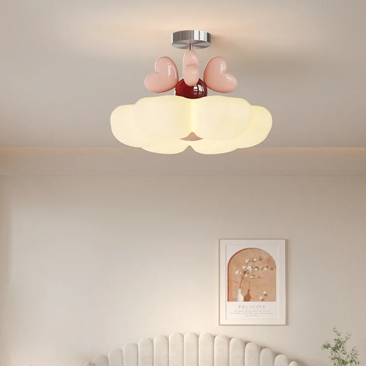 

New Cream Wind Love Flower Chandelier Bedroom Lighting