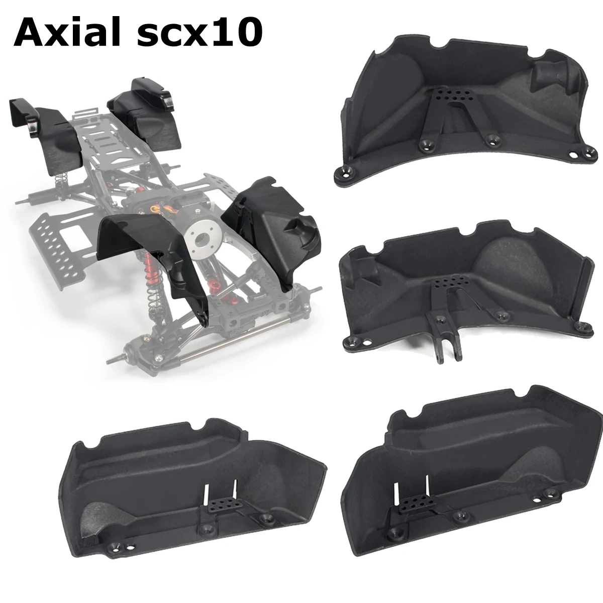 4pcs 1/10 Mud Flaps For 1/10 Axial SCX10 Rc Plastic Mud Flaps RC Upgrade Part RC Car Accessories