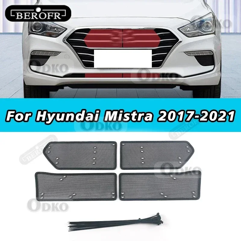 

For Hyundai Mistra 2019-2021 Insect Net Sequin Racing Grills Water Tank Protective Net Cover Panel Accessories