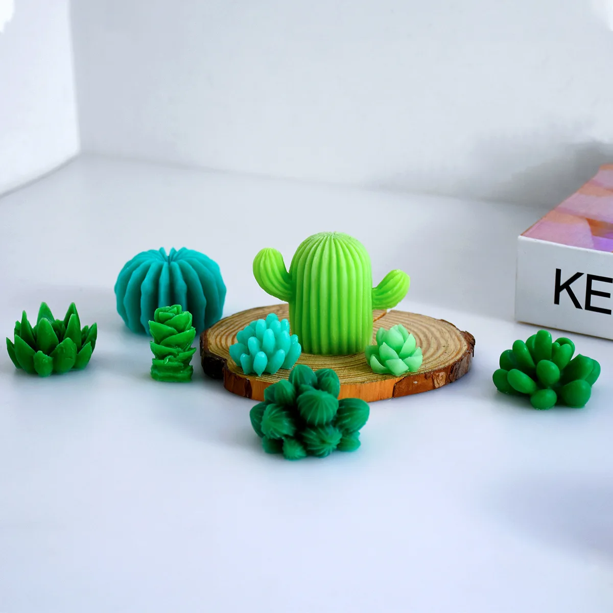 Candle Mold Cute 3D Succulent Cactus Silicone Mold Potted Plants Aromatherapy Candle Gypsum Decoration Candle Mold