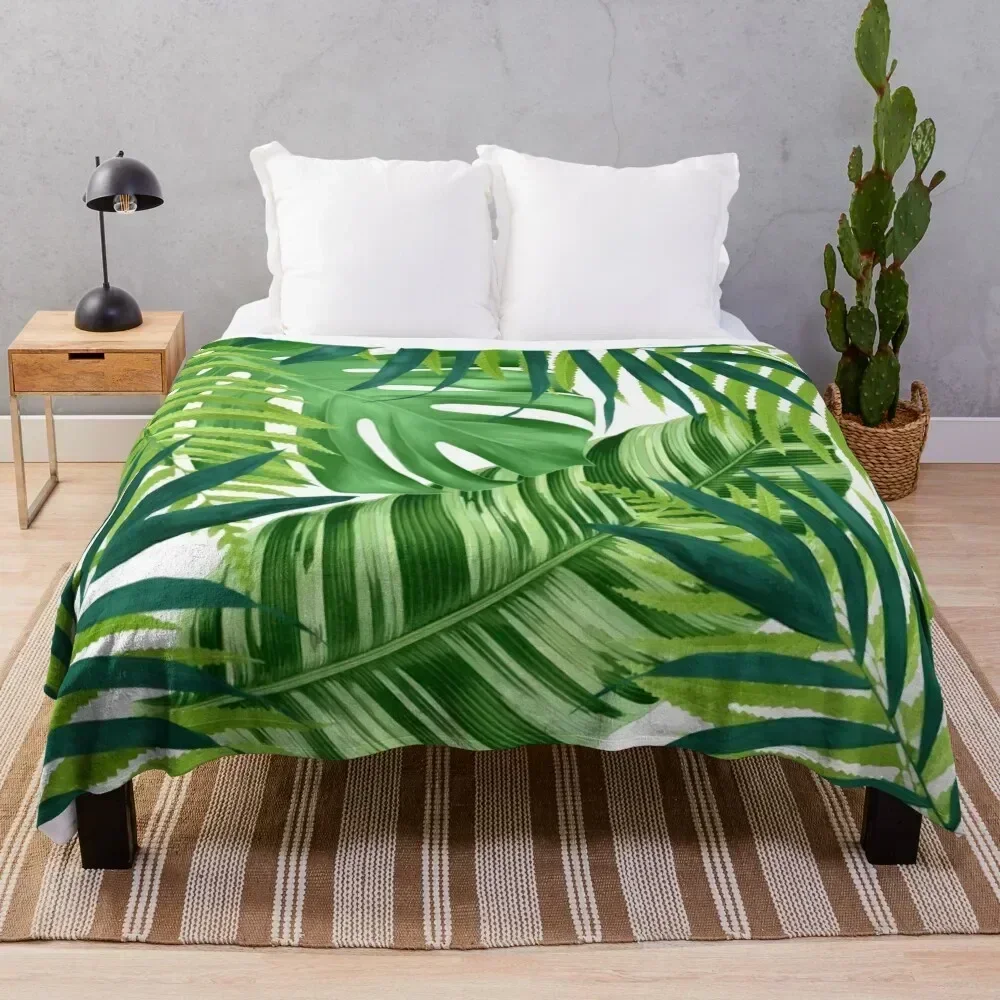 

Tropical leaves III Throw Blanket Stylish Warm Blanket for Living Room Bedroom