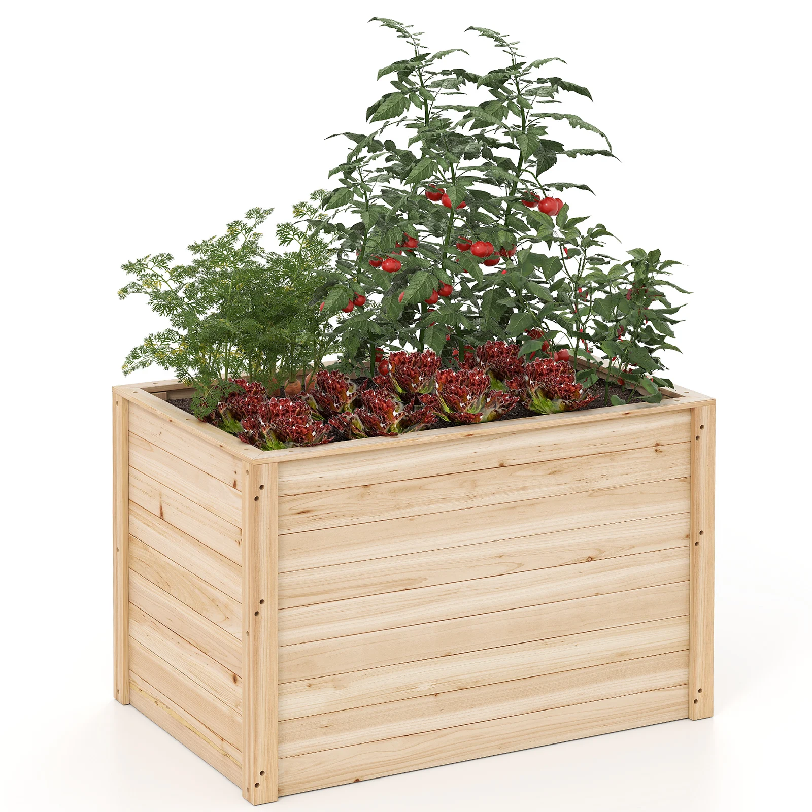 

40" x 25" x 26" Elevated Planter Box w/ Open-Ended Base for Deep-Rooted Vegetable