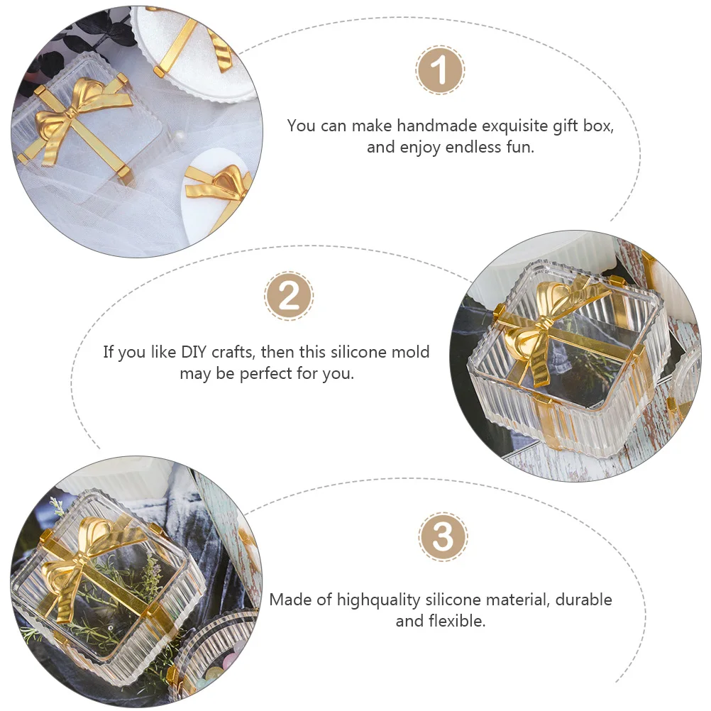 

1 комплект, форма для подарочной коробки, сделай сам, силиконовая эпоксидная смола, ювелирные изделия, гибкий ручной работы, креативный контейнер для хранения квадратной формы
