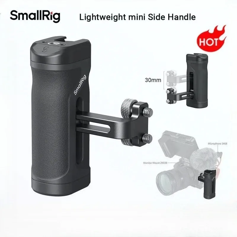 مقبض جانبي صغير صغير 1/4 "-20 ثقوب ملولبة خفيفة الوزن قفص كاميرا محمول قبضة لسوني ل DSLR مع الحذاء البارد 4755 #1