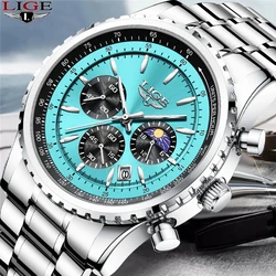 LIGE Brand Fashion Casual Men Watch Business Watches Mens Top Brand Luxury All Steel Waterproof Quartz Men Watch Montre Homme