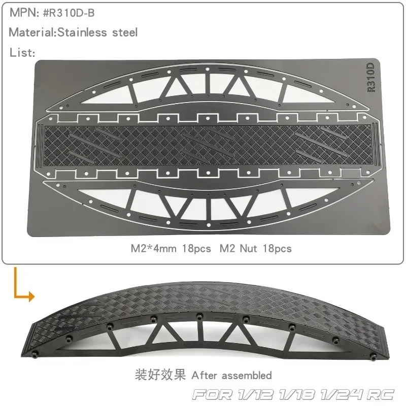 RC Car Obstacle Ramp Stainless Steel Bridge Model for 1/12 1/18 1/24 1/30  Rc Car Crawler Climbing Scene Prop