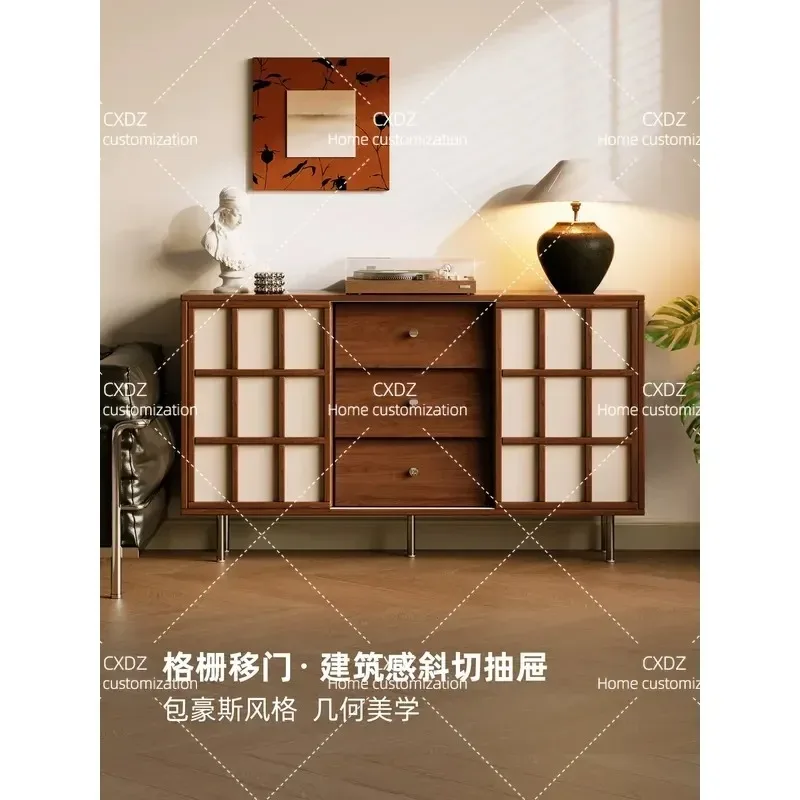 Solid wood chest, living room locker 30cm narrow side cabinet, medieval bedside cabinet against the wall, master bedroom