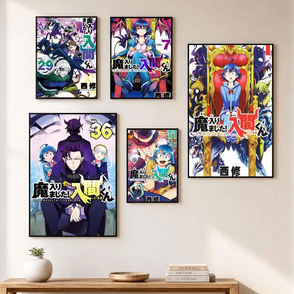 Welcome to D-Demon School Anime Poster Stickers Painting Self-Adhesive Art for Bedroom Living Room Home Decor Wall Decals Gift
