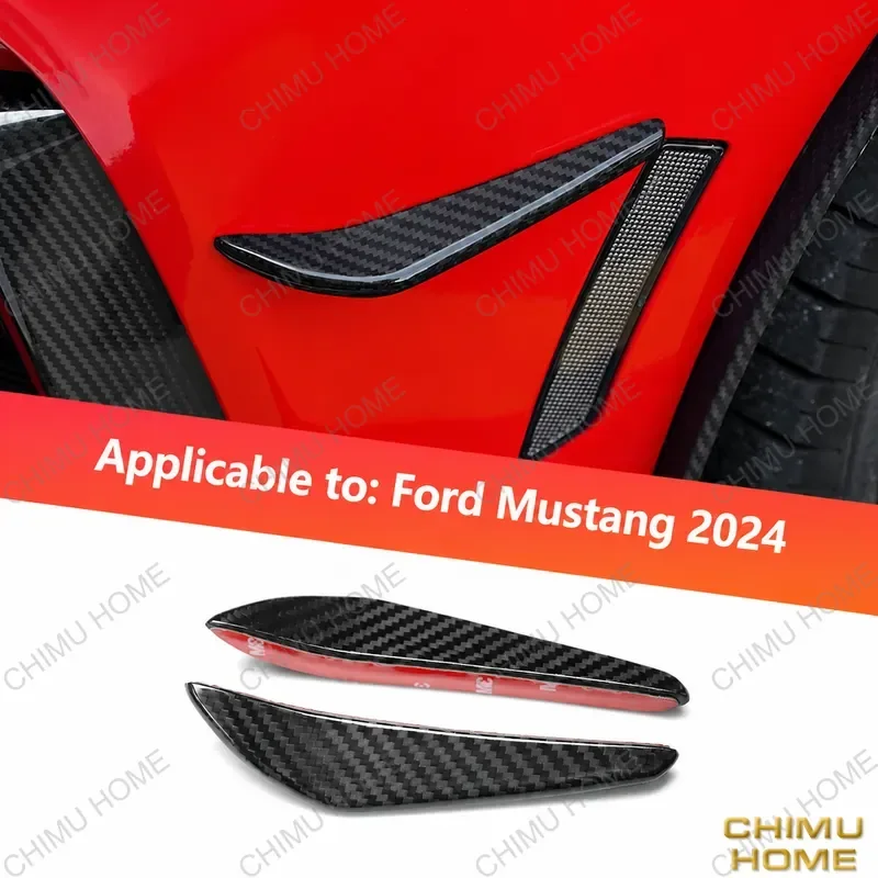 【CHIMU HOME】 Real Carbon Fiber Front Bumper Side Air Knife Splitter for Mustang 2024 S650 Exterior Winglet Trim