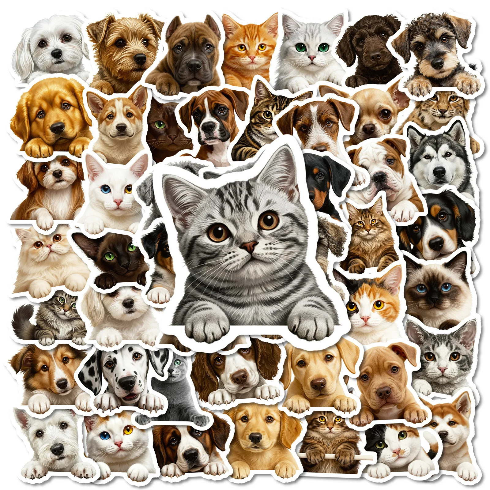 10/56 Uds nuevos pegatinas de gatos y perros lindo juguete de Graffiti DIY guitarra refrigerador teléfono maleta para portátil taza de agua monopatín