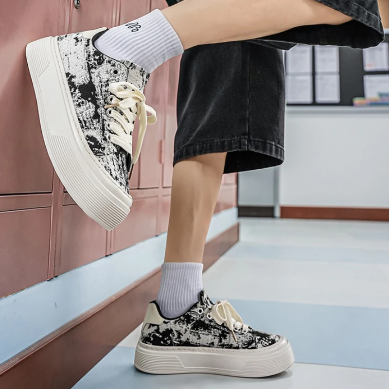 Fashion Design Casual Men's Sneakers Comfortable Platform Walking Board Shoes for Man Outdoor Breathable Non-slip Sports Shoes