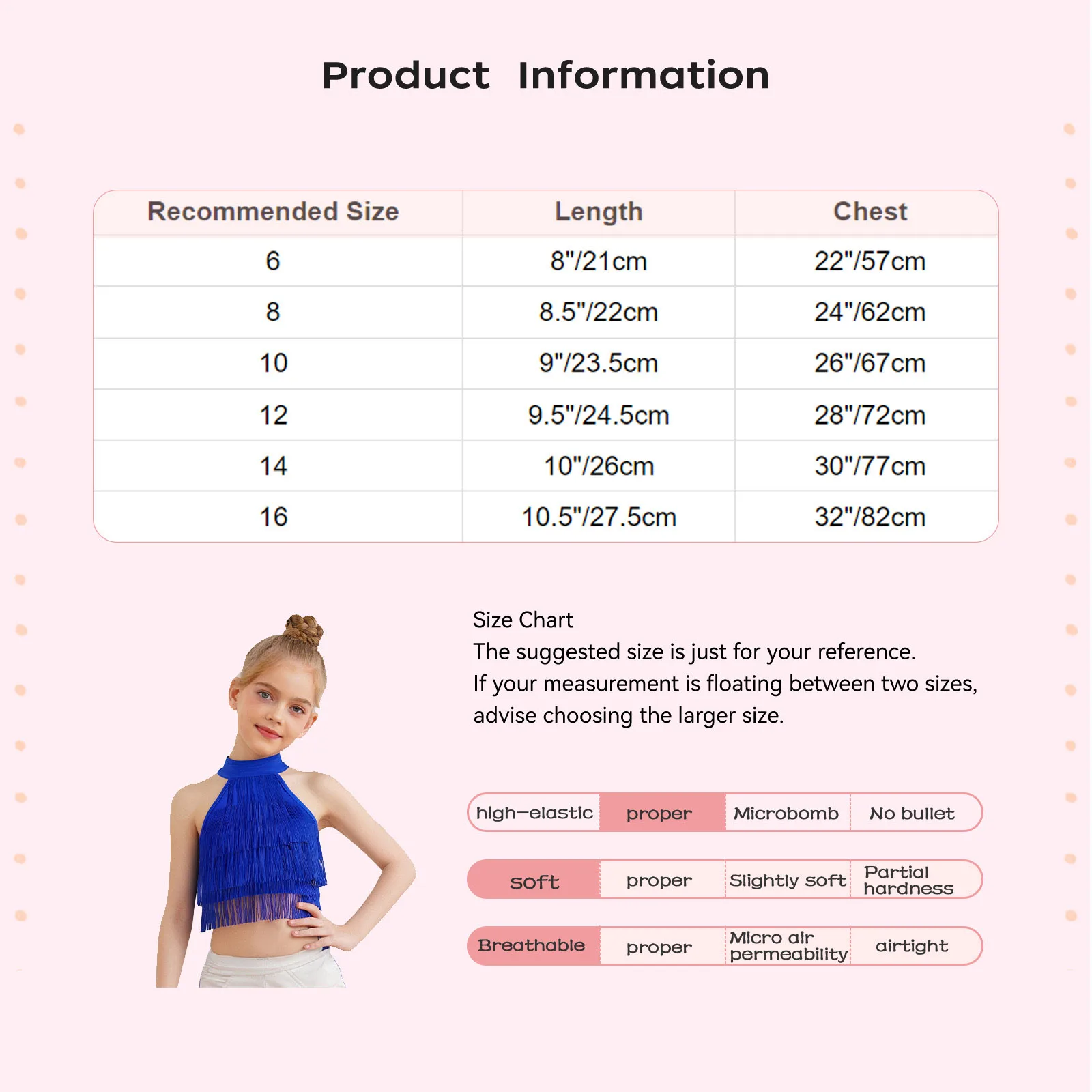 

Kids Girls Rumba Salsa Latin Dance Fringe Crop Top Sleeveless Strappy Back Tiered Tassels Vest for Lyrical Jazz Belly Dance