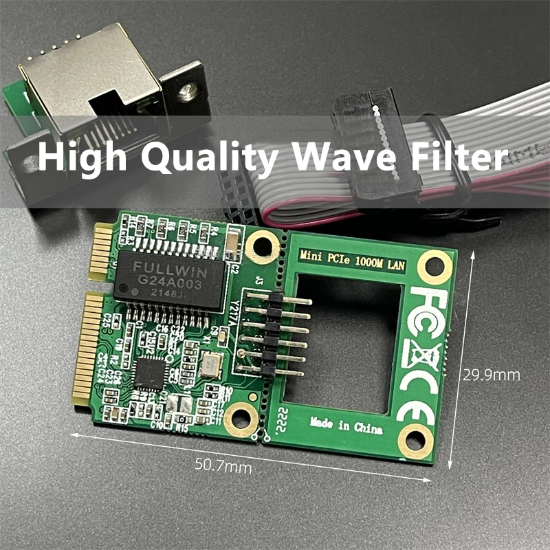 NEW Mini PCIE Gigabit Ethernet Network Adapter RTL8111H/RTL8111F Chip 10/100/1000Mbps Mini PCI Express to RJ45 COM Port Lan Card