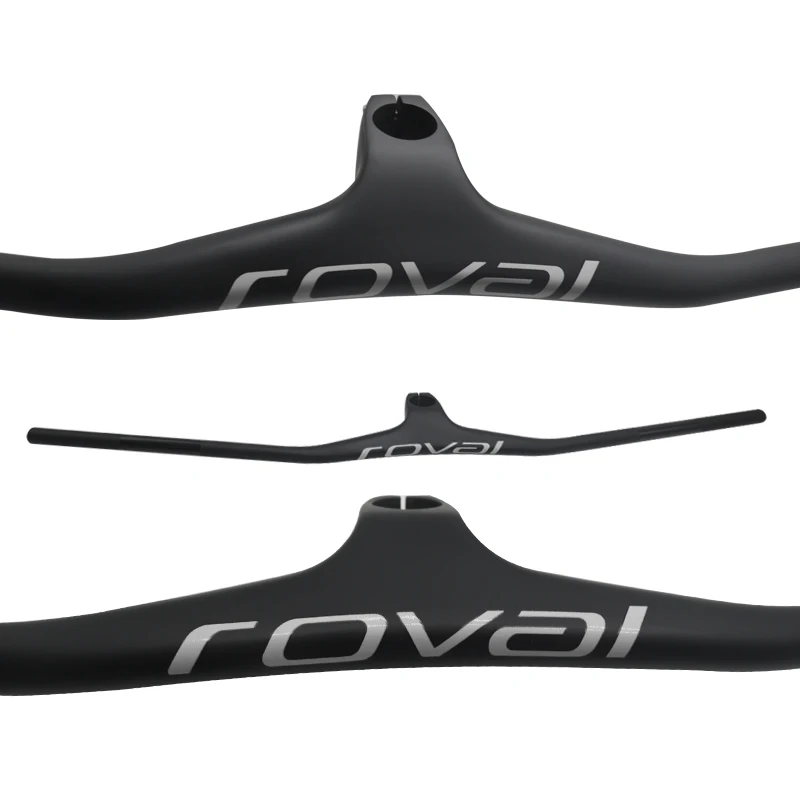Mountain bike carbon handlebar full carbon fibre bicycle handlebar integrated carbon MTB bar -17 degrees angle bike frame stem