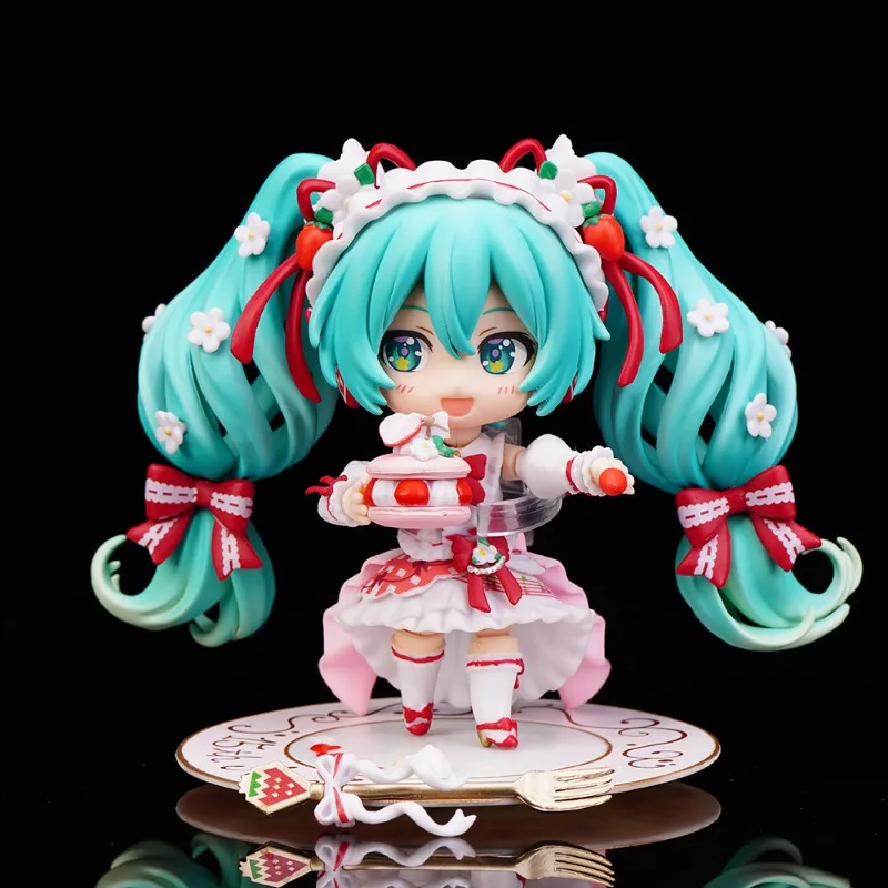 โมเดล Q ดินเหนียว Hatsune Miku 15th รุ่น Q เค้กสตรอเบอร์รี่ Morikura ดินปั้นทรงกลมสำหรับผู้ชาย