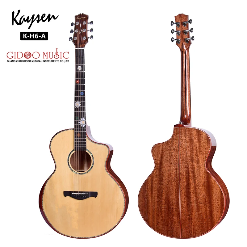 

Musical instrument factory price Kaysen OEM brand 6 steel string cutaway electric acoustic guitar with armrest for sale