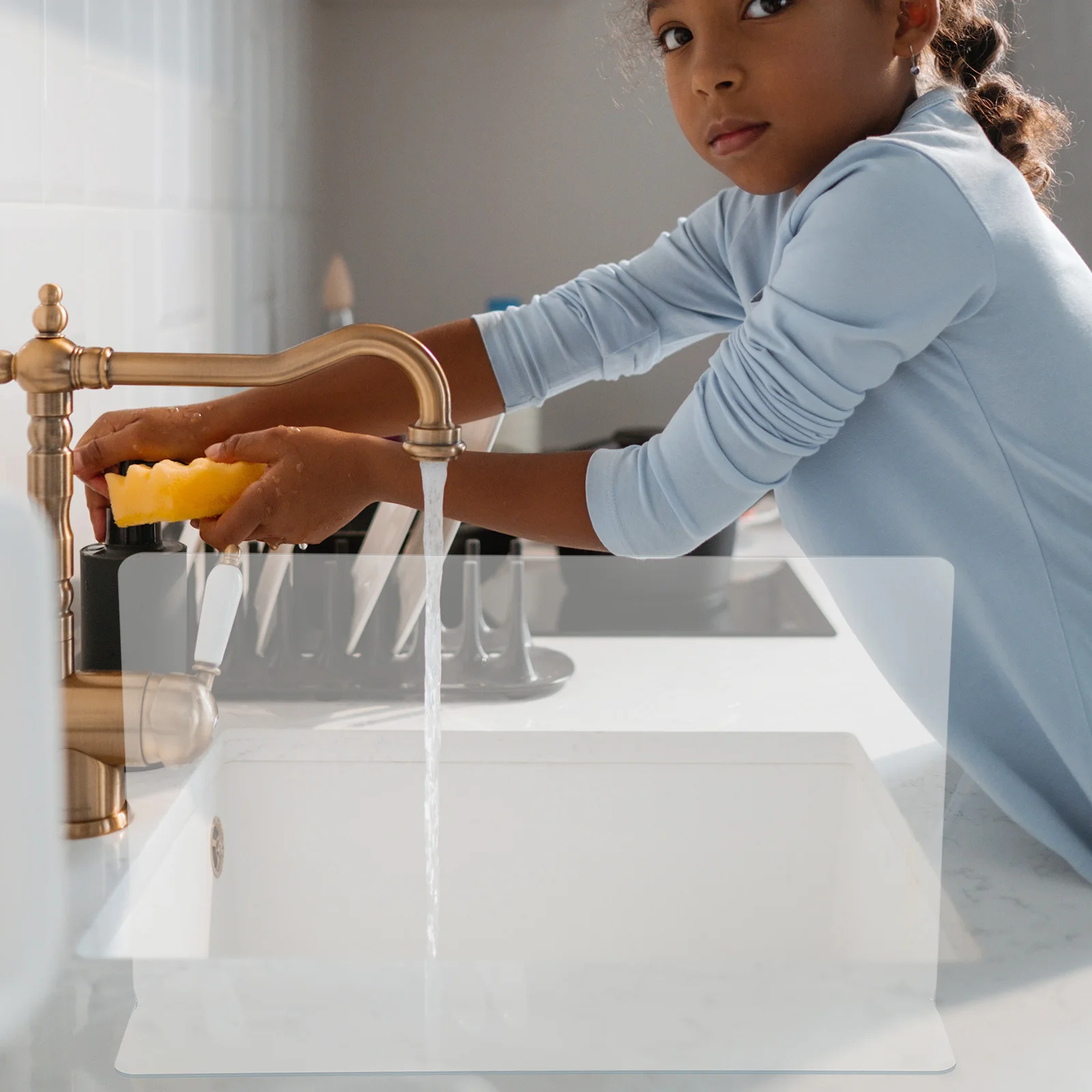 

Bathtub Shower Splashing Guard PVC Stable Installation Kitchen Bathroom Sink Water Splashing Baffle Board Protective Guard