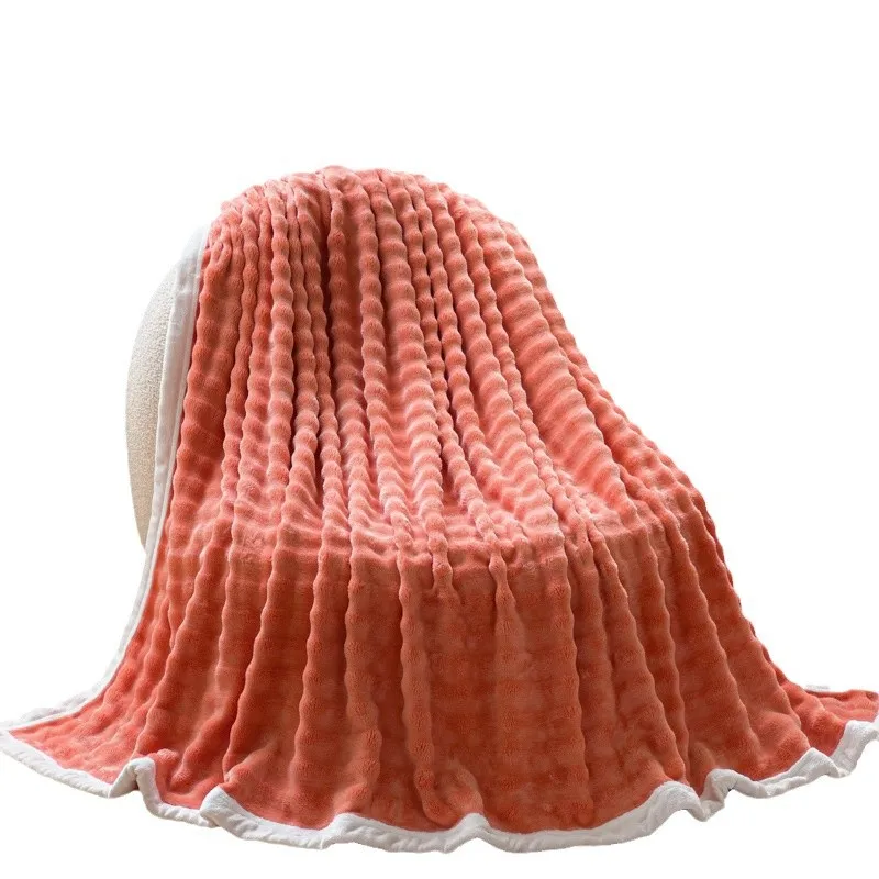 

Мягкое флисовое одеяло с пузырьковой текстурой, утолщенное, теплое, для офиса и сна, многофункциональный подарок