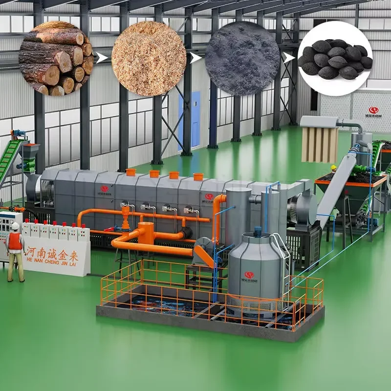 Newest Type Sawdust Rice Husk Continuous Carbonize Furnace Energe Saving Durable and Long-lasting Good Carbonization Effect