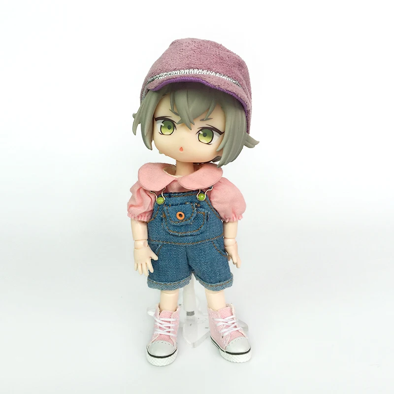 Ob11 Doll Clothes Doll puff-sleeved shirt Doll Denim Strap Pants For Nendoroids, Gsc, Ymy Body, Ufdoll, Obitsu11, 1/12bjd Doll view 5
