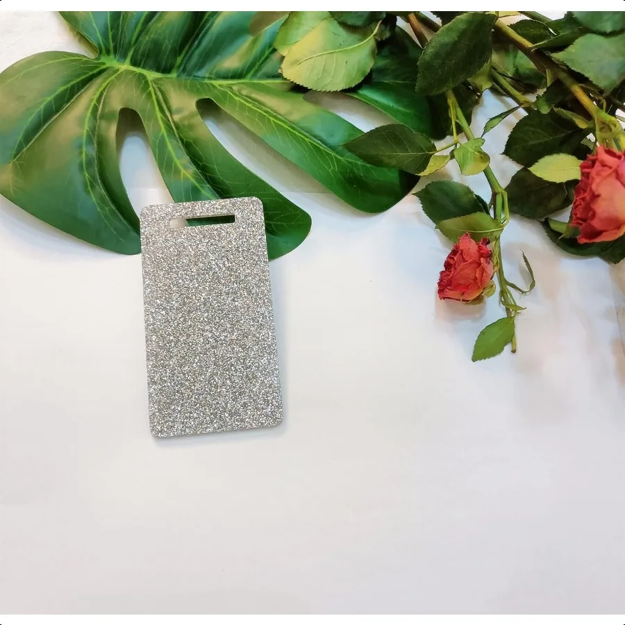 

10 Pcs. Acrylic ID Badge Holders Glitter Badge Buddy Vertical Sier Glitter DiY Bank Medical Teacher Badge