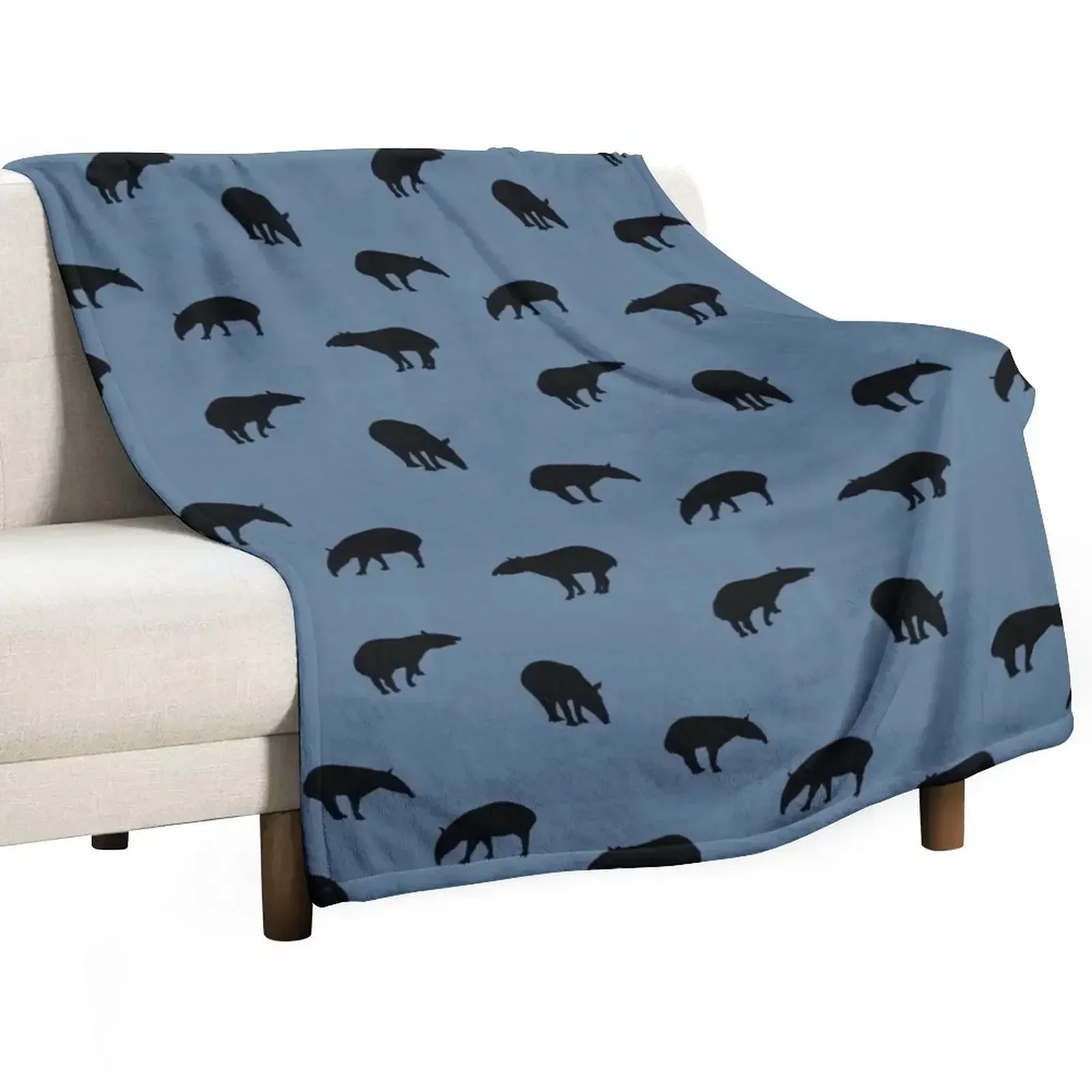 Tapir Silhouettes Pattern World-Tapir-Day Throw Blanket Luxury Brand Summer Fashion Sofas Blankets