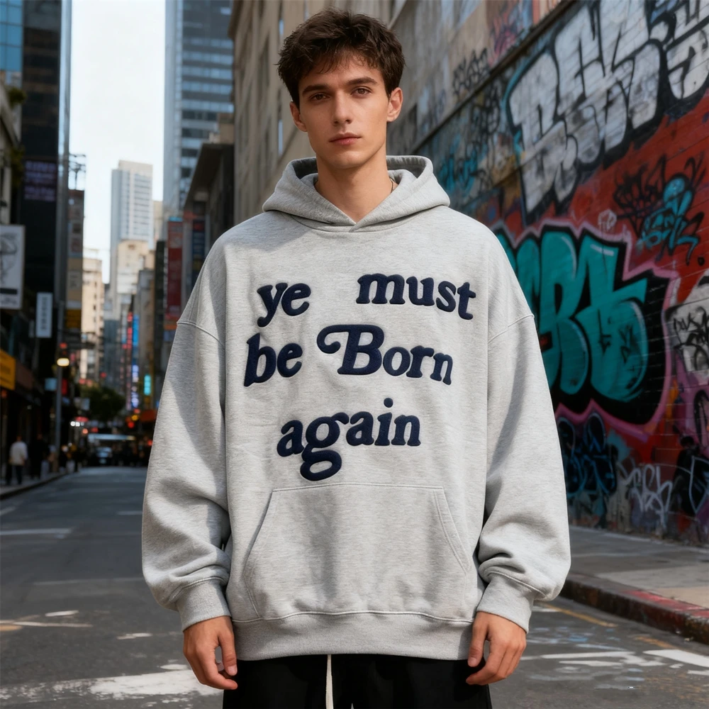 KUCLUT 1:1 CPFM YE KANYE, jersey con estampado bordado de la mejor calidad, sudadera holgada 100% de algodón, Sudadera con capucha Vintage de gran tamaño para hombres