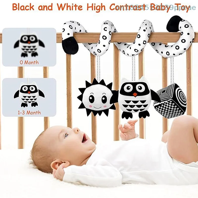 Sonajeros colgantes para cuna de bebé, juguetes para asiento de coche, cuerda para tirar, juguetes colgantes para cama de bebé, juguetes de peluche en espiral para actividades infantiles, regalos para chico