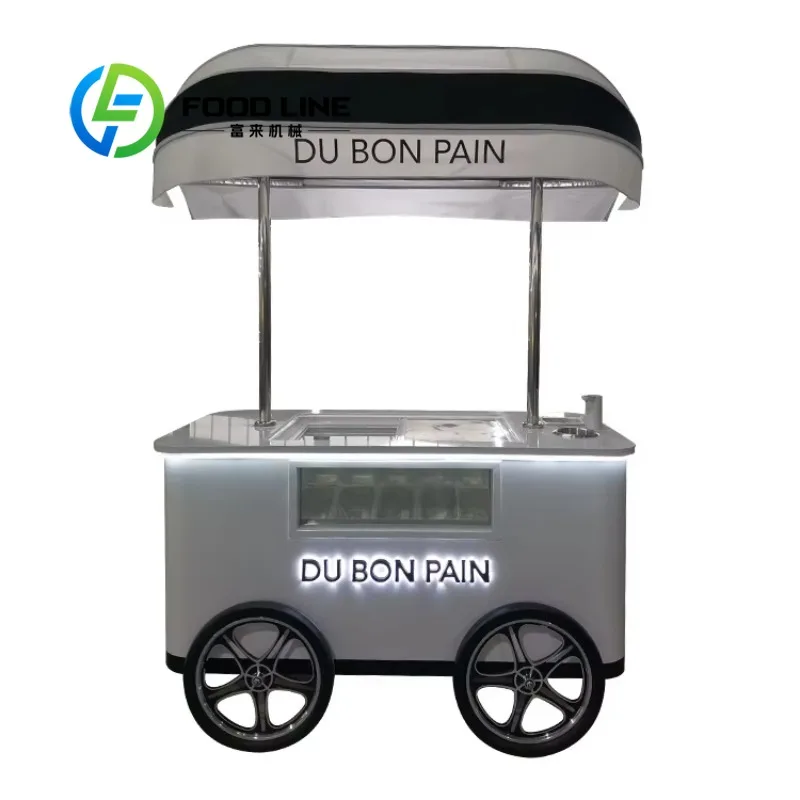 

Customized Most Popular Ice Cream Serving Cart Beach Ice Cream Cart with Umbrella