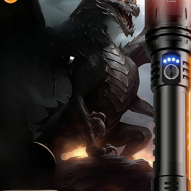 

Strong light flashlight, super bright charging outdoor laser patrol, household long-range long-range battery life multi-function