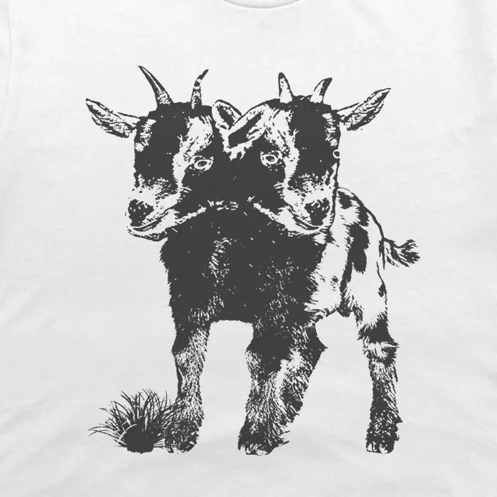 Two Headed Goat T Shirt Cute For Weird Oddities Unusual Freak Show Carnival Cool Cryptid