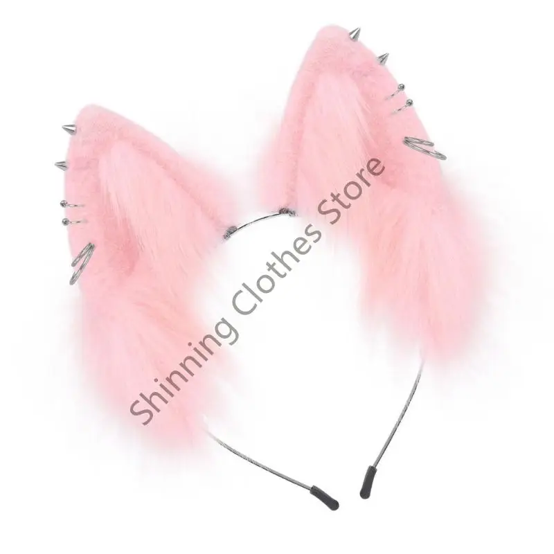 M68A Secure Fit Plush Animal Ears Headpiece Headband For Adults Kids Role Play Party