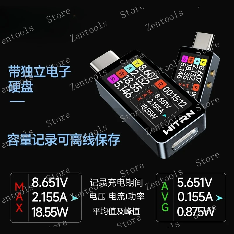 جهاز اختبار USB PD3.1 مقياس الفولتميتر من النوع C |   شاشة ملونة رقمية متعددة 28 فولت، ماك بوك، شواحن سريعة |    CC1