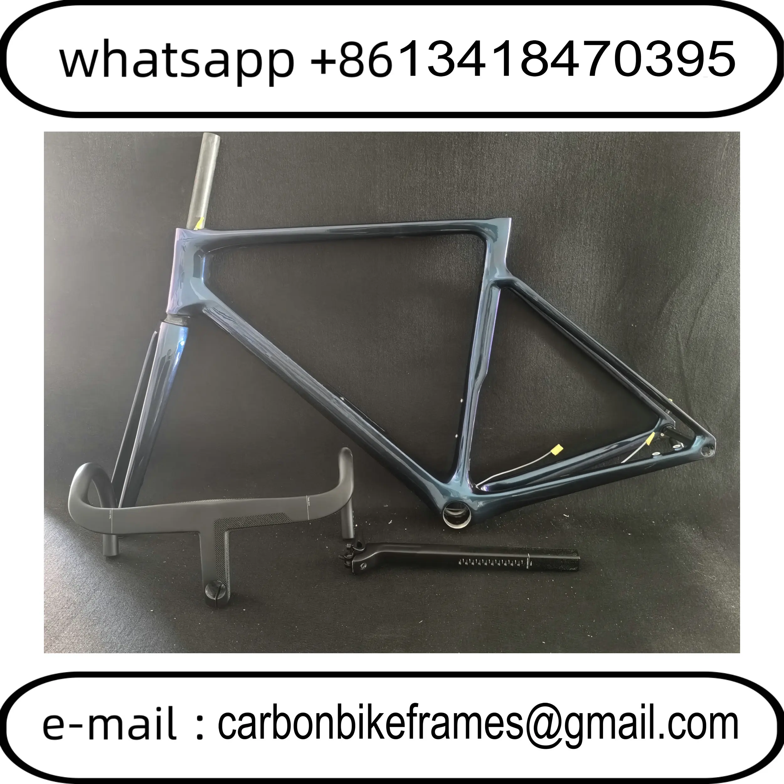 

V4RS Carbon Frame Speed Bike Frames Chameleon T1000 T47 Disc Brake Racing Bicycle Frameset+Handlebar DPD Blue Color