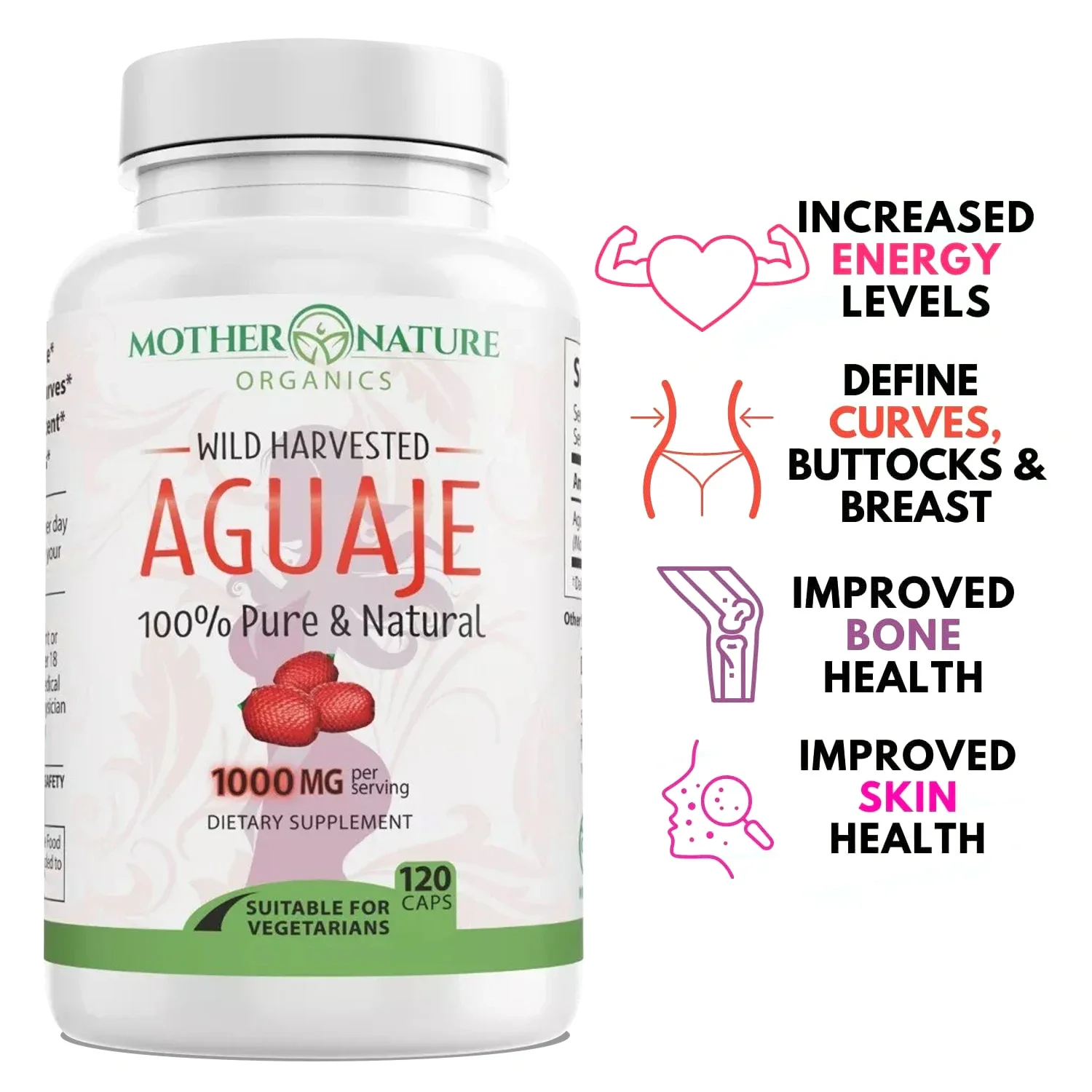 

Aguaje 1000mg - Helps Maintain Hormonal Balance, Relieve Menopausal Discomfort, Improve Mood, and Promote Women's Health