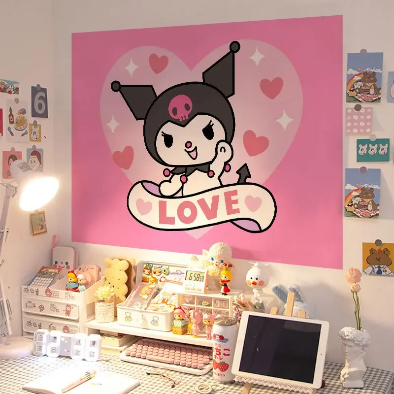 

Sanrio Cartoon Poster Wall Stickers Girl Room Decoration Wall Stickers Hello Kitty Kuromi Cinnamoroll Bedroom Wall Decoration