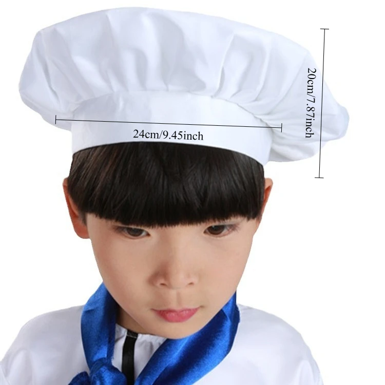 Kids Chef Hat Kitchen Restaurant Cotton Work Hat for Boys Girls Children Student