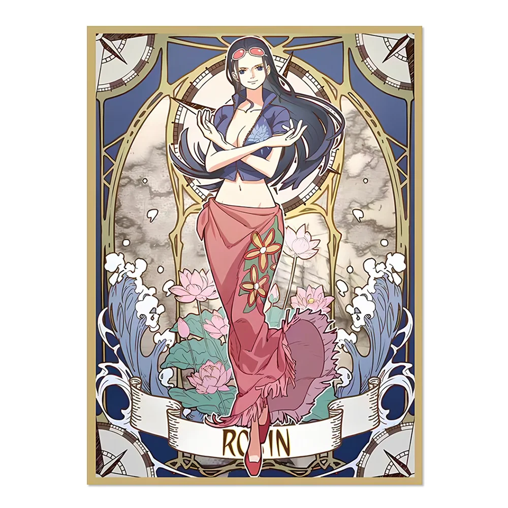 60 Stück 67 x 92 mm One Piece Anime Kartenhüllen Yamato/Nami/Diva/Robin Brettspielkarten Schutz für TCG/PKM/MTG Spielkartenhandel – Detail 4