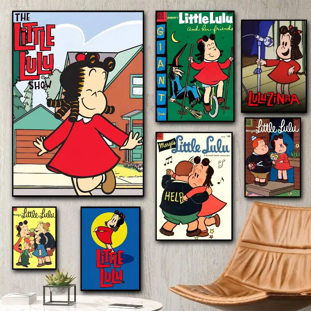 1pc The Little L-Lulu Show Anime Poster Sticker Print Waterproof Wall Art For Living Room Bedroom Home Decor