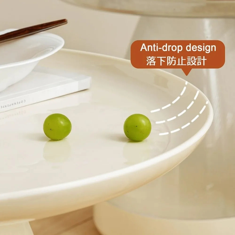 Comodino contemporaneo in materiale PC, comodino minimalista con ripiani aperti, divertente tavolino a forma di fungo, rotondo compatto