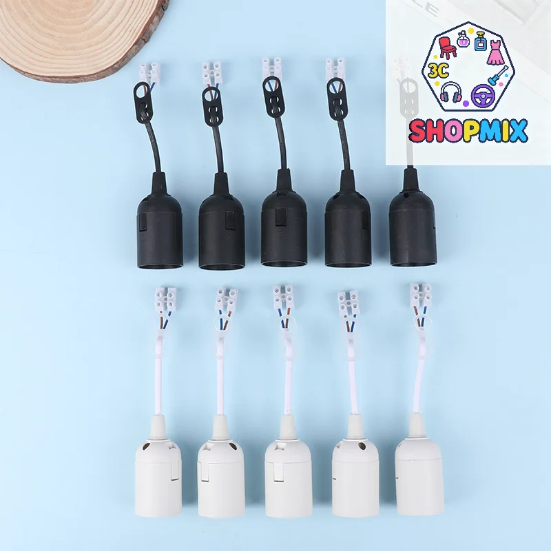 5Pcs E27 Lamp Holder Construction Socket Lamp Holder With Cable Construction Site Socket Renovation Socket Lighting Accessories