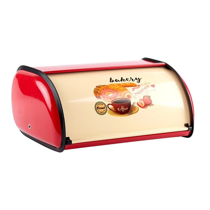 

Roll Top Metal Bread Bin Bread Storage Bread Holder Bread Container Keeper Organizer For Kitchen Counter