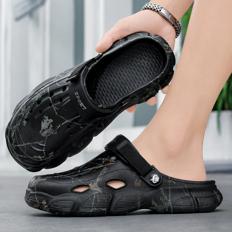 2025 الصيف الرجال الصنادل أحذية الحديقة المنزلية الجديدة مريحة وخفيفة الوزن شبشب رجالي عدم الانزلاق لينة أسفل الوجه بالتخبط الصنادل #6