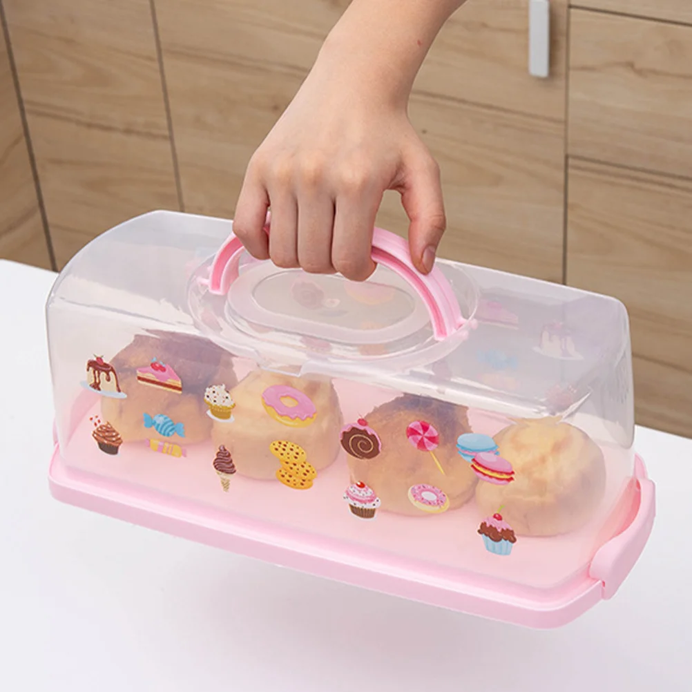 

Portable Bread Box with Clear Lid Keep Your Bread Fresh and Portable Convenient Handle for Easy Carrying