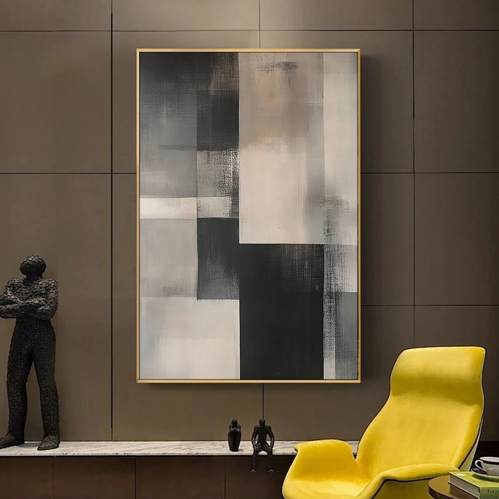 Moderne Minimalistische Wandkunstdrucke Abstrakte Geometrische Kunst Leinwandgemälde 1-teiliges Poster für Schlafzimmer Heimdekoration