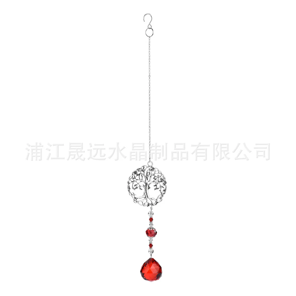 WW Vintage Round Christmas Tree Ornaments Vintage Tree of Life Crystal Sun Catcher Wind Chimes